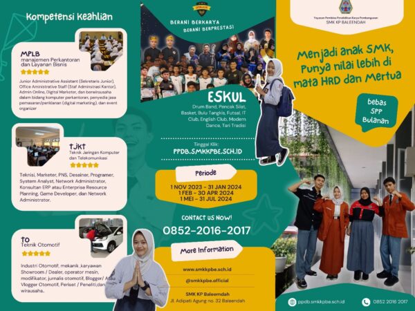 Di Buka Kembali PPDB 2024 SMK Karya Pembangunan Baleendah